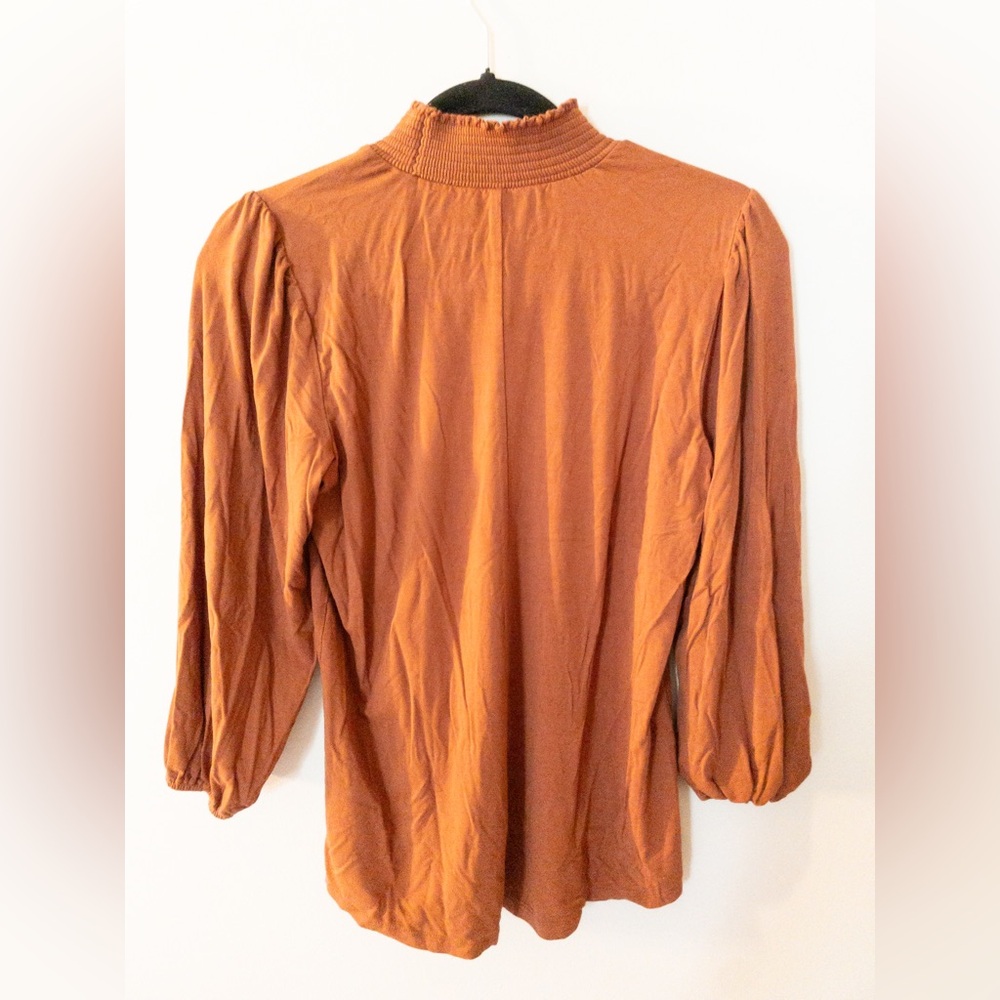 Studio Park Terracotta Long Sleeve Mock Neck Top Size XS
